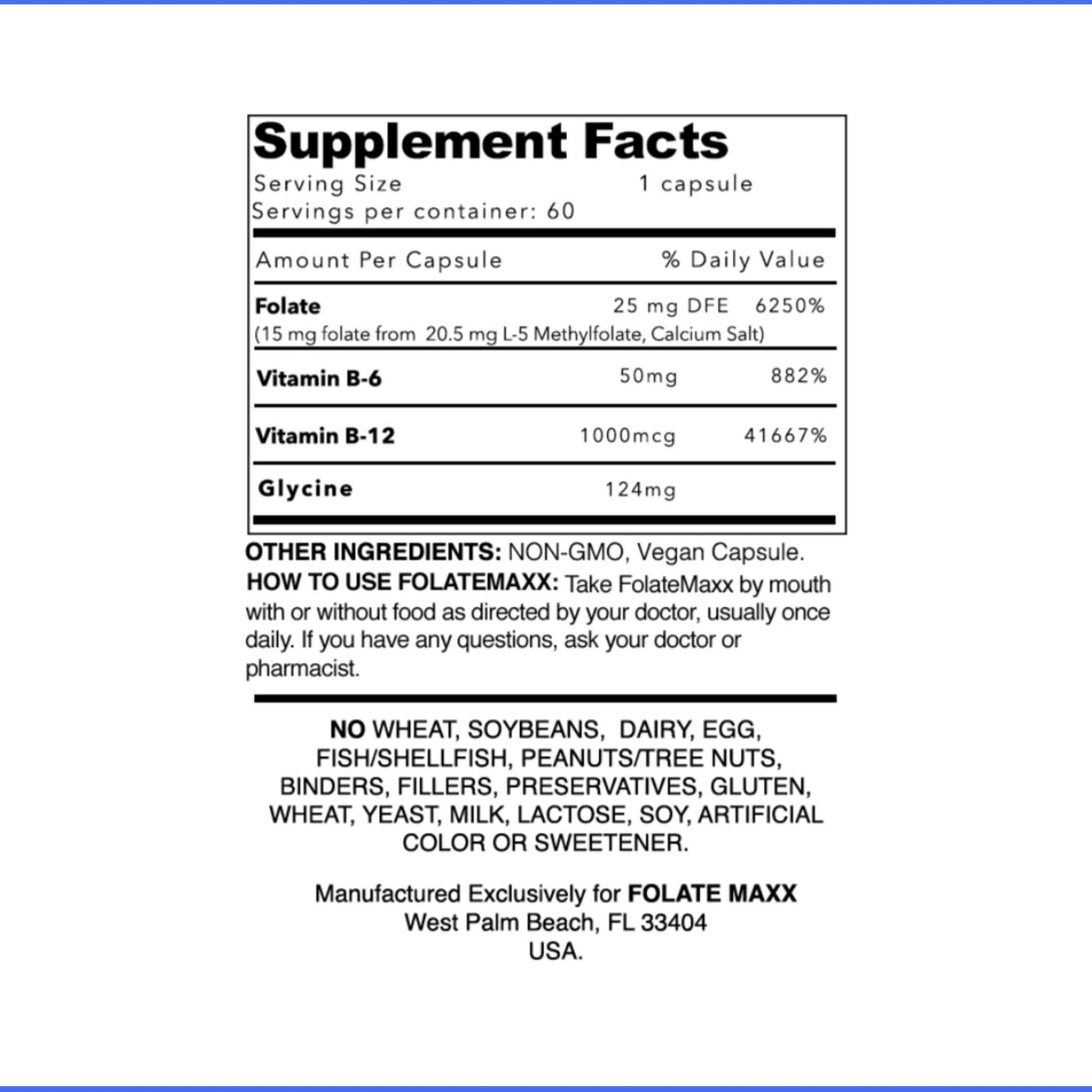 Frasco cápsulas FolateMaxx L-metilfolato vitaminas B esenciales