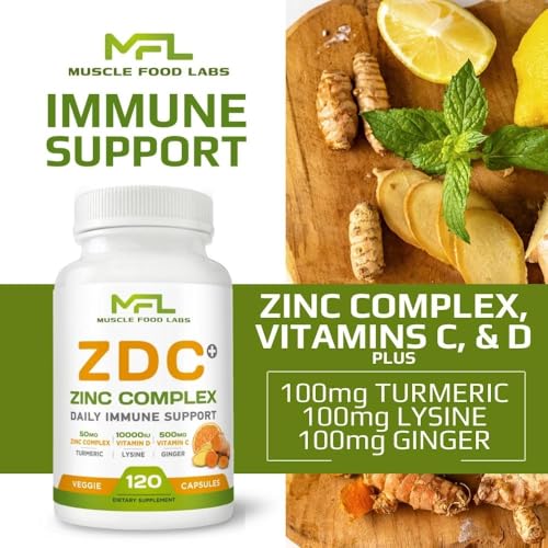 Frasco cápsulas Muscle Food Labs ZDC Plus 120 unidades