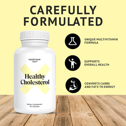 Frasco de cápsulas Supplement Spot para colesterol