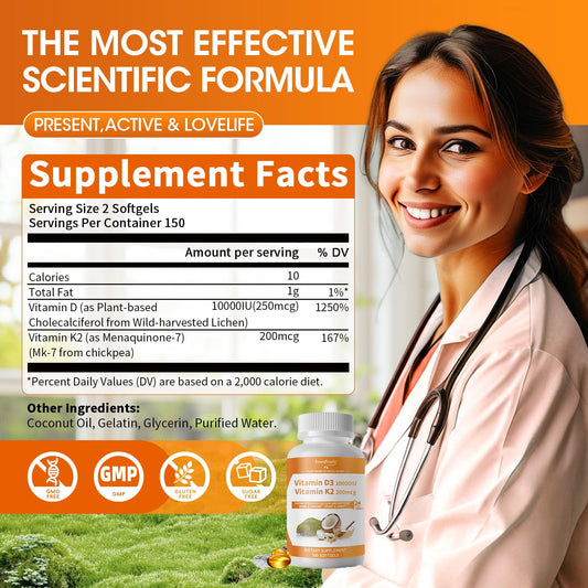 Frasco cápsulas veganas vitamina D3 y K2 de GREENPEOPLE