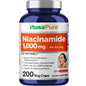 Frasco de cápsulas vegetales NusaPure Niacinamida 1000mg