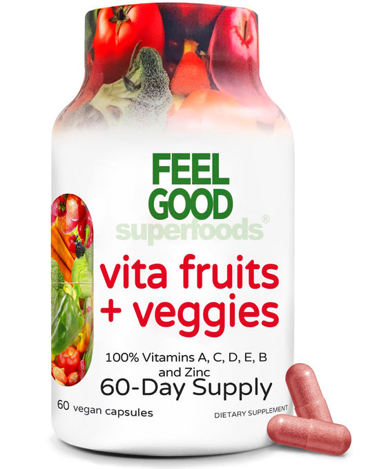 Frasco de cápsulas Vita Frutas y Verduras FeelGood Superfoods