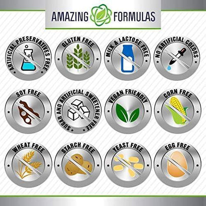 Frasco cápsulas vitamina C Amazing Formulas sin GMO y sin gluten