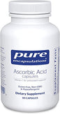 Frasco de cápsulas de vitamina c ácido ascórbico Pure Encapsulations