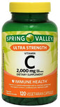 Frasco cápsulas Vitamina C Ultra Potente Spring Valley 2000 mg
