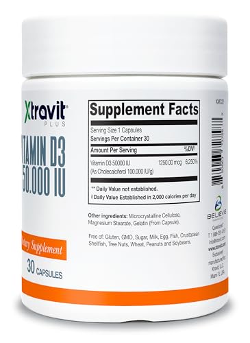 Frasco cápsulas vitamina D 50000 UI Xtravit