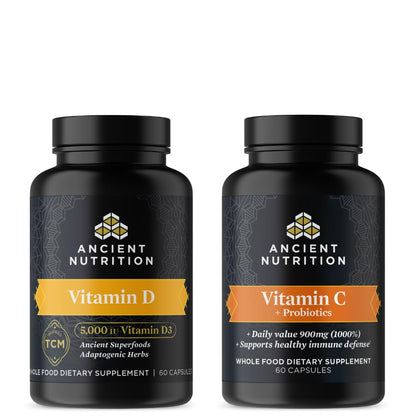 Frasco cápsulas vitamina D Ancient Nutrition 60 unidades