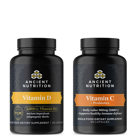 Frasco cápsulas vitamina D Ancient Nutrition 60 unidades