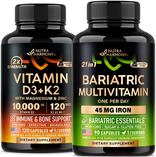 Frasco cápsulas vitamina D3 K2 Nutraharmony