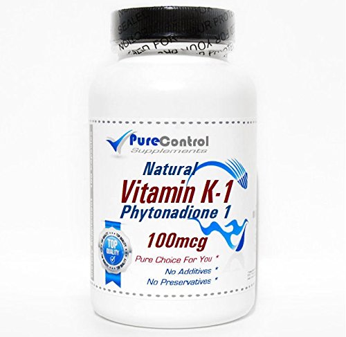 Frasco de cápsulas de vitamina K-1 PureControl Supplements