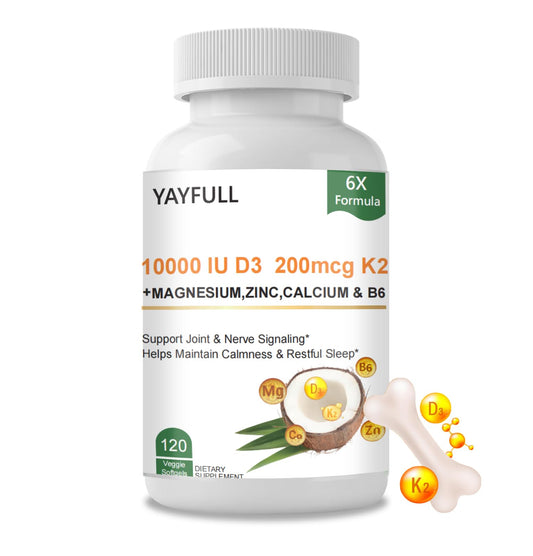 Frasco de cápsulas YAYFULL D3 K2 magnesio 120 unidades