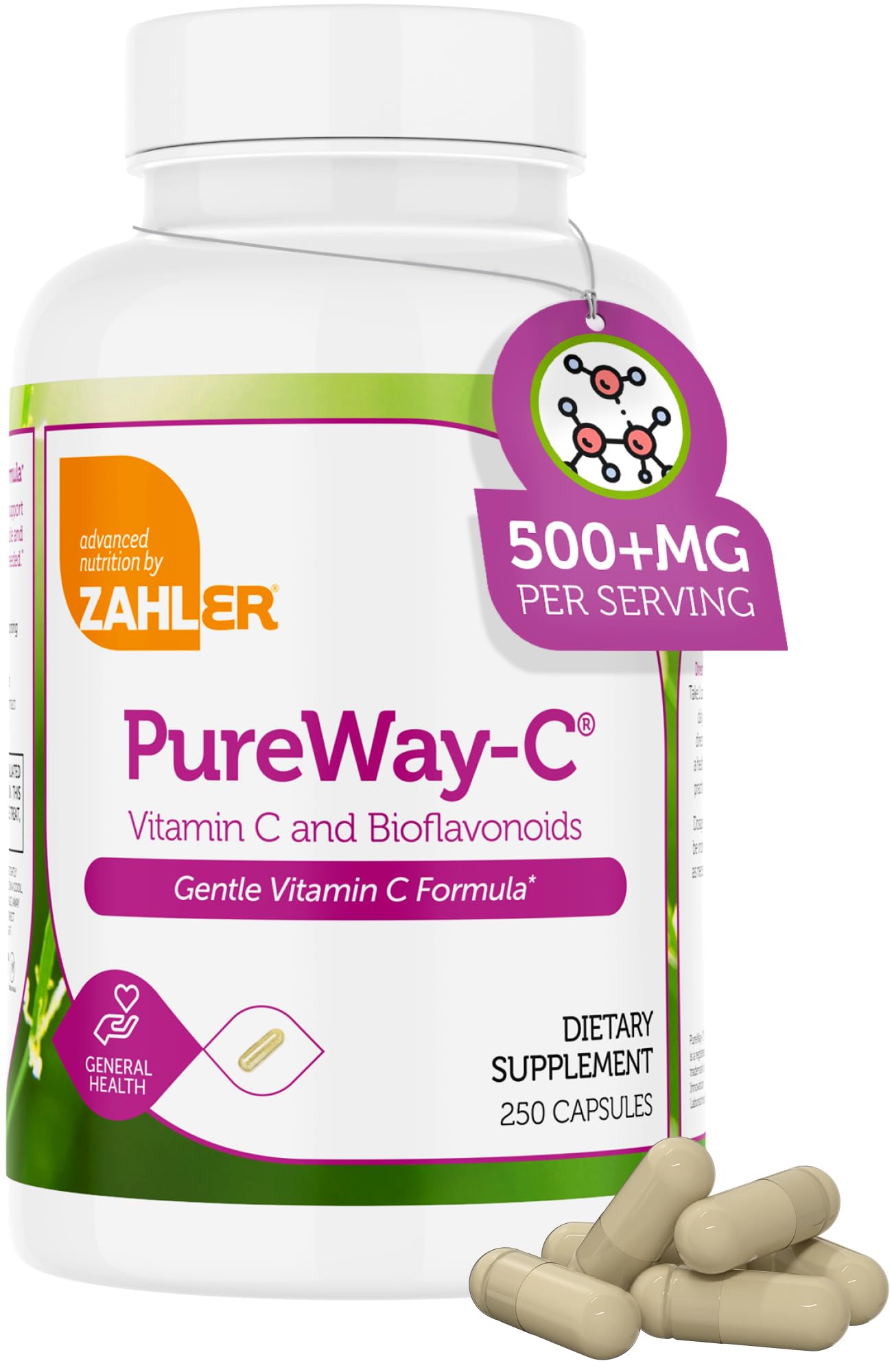 Frasco cápsulas Zahler vitamina C 500 mg con bioflavonoides