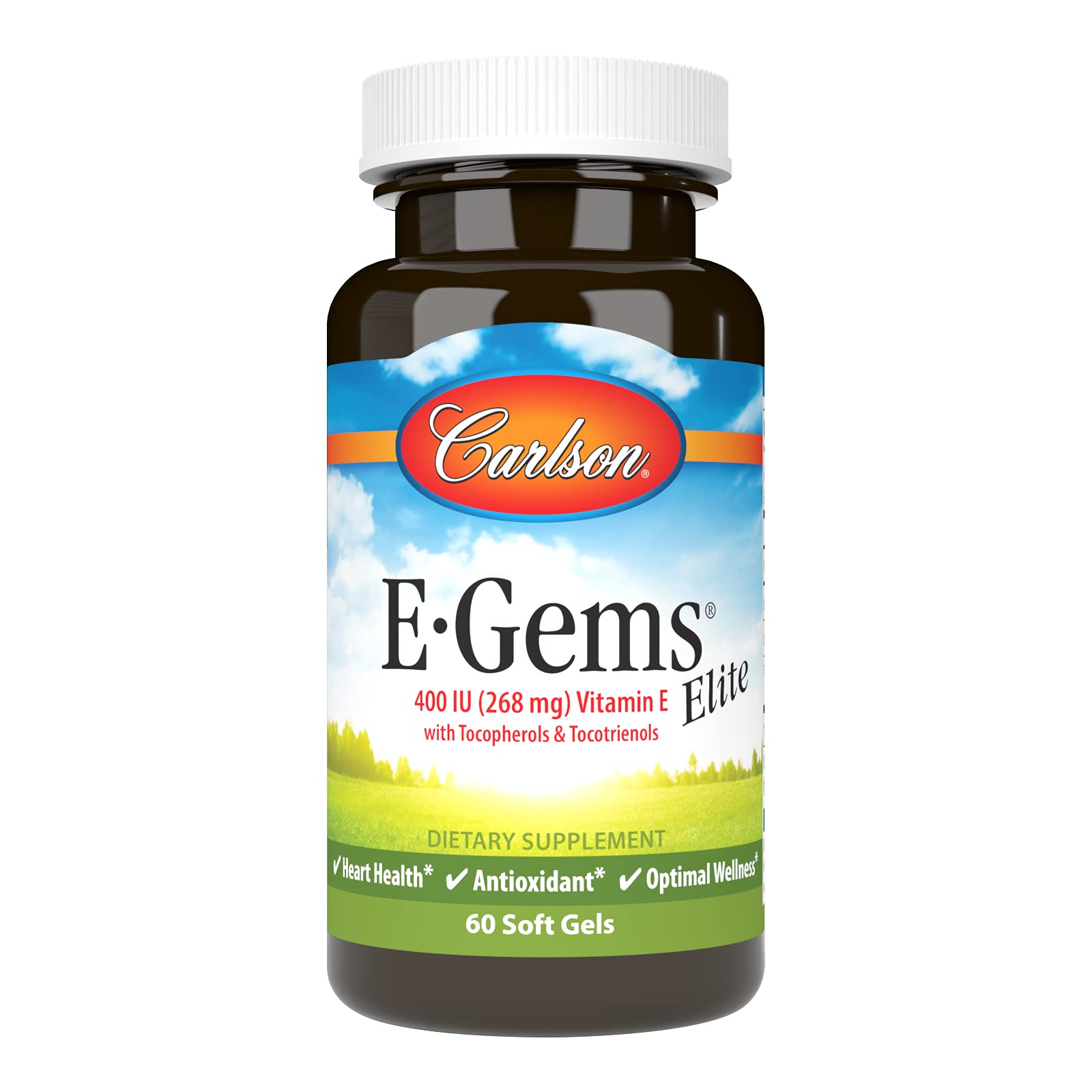 Frasco de Carlson Vitamina E 400 UI 60 cápsulas blandas