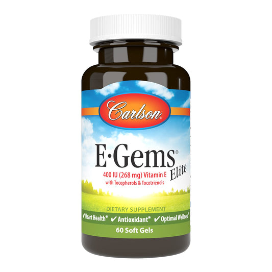 Frasco de Carlson Vitamina E 400 UI 60 cápsulas blandas