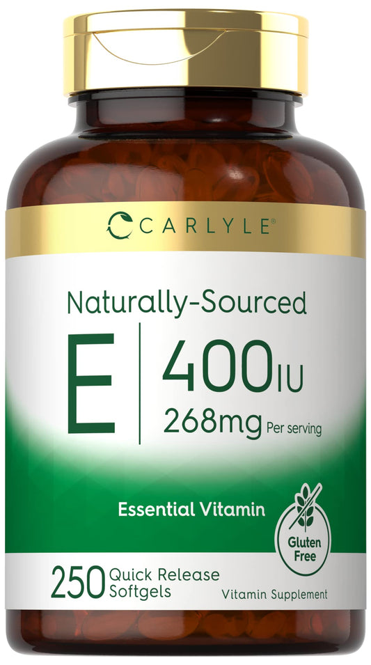 Frasco Carlyle suplemento vitamina e 400 ui 250 cápsulas