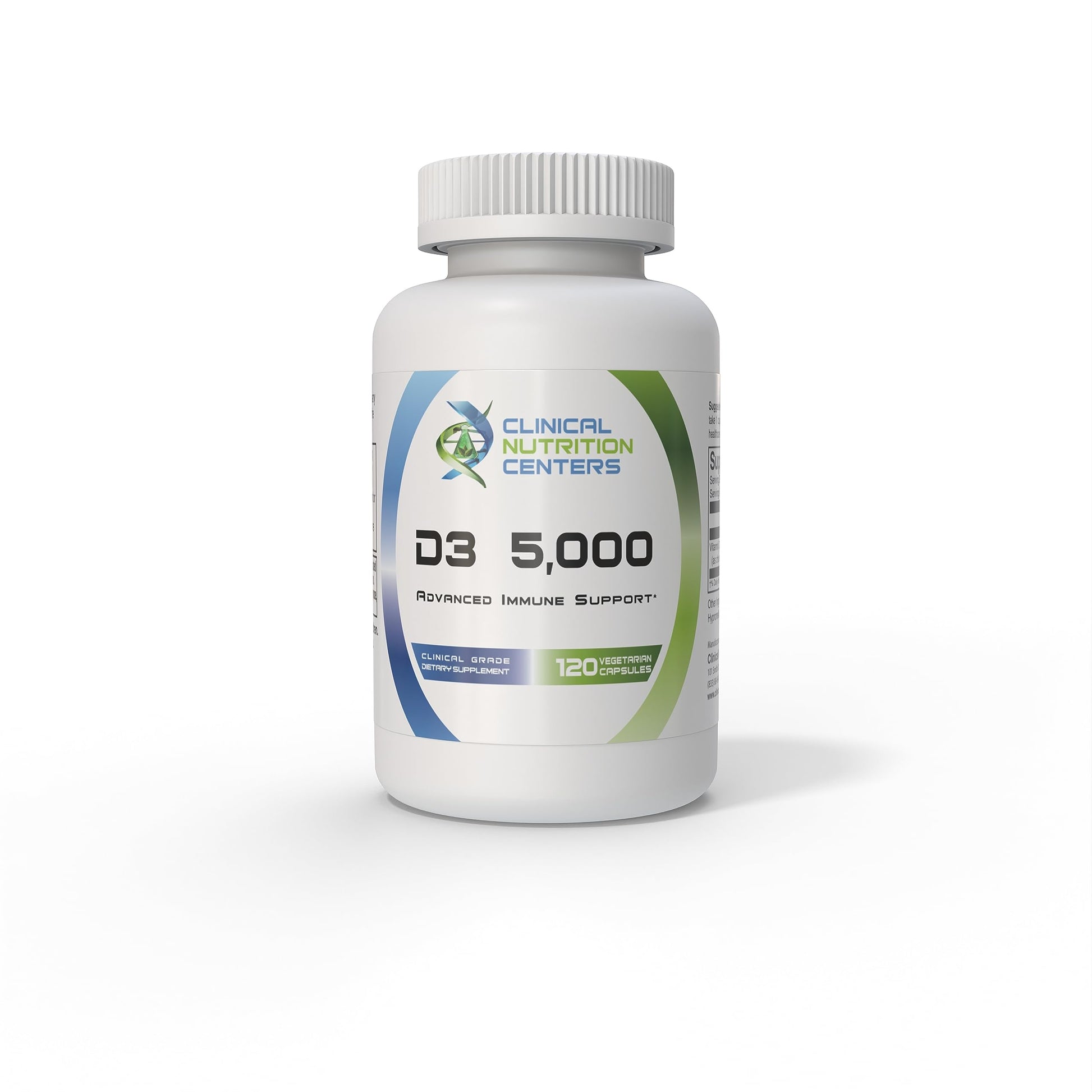 Frasco Clinical Nutrition Centers Vitamina D3 5000 UI 120 cápsulas vegetarianas