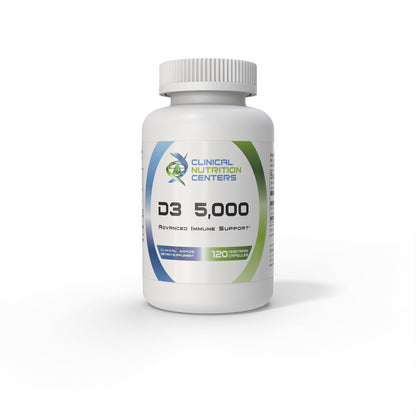Frasco Clinical Nutrition Centers Vitamina D3 5000 UI 120 cápsulas vegetarianas