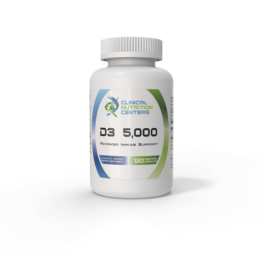 Frasco Clinical Nutrition Centers Vitamina D3 5000 UI 120 cápsulas vegetarianas