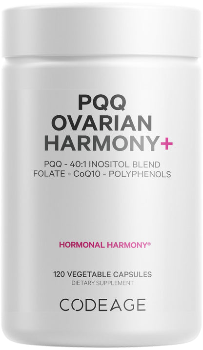 Frasco Codeage PQQ Ovarian Harmony 120 cápsulas