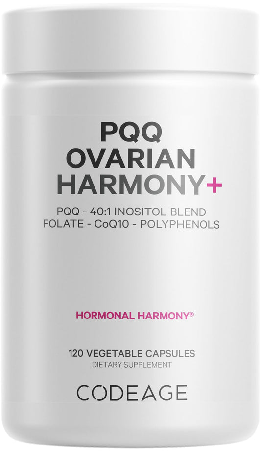 Frasco Codeage PQQ Ovarian Harmony 120 cápsulas