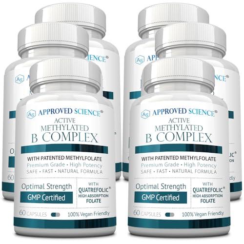Frasco de complejo metilado de vitamina B Approved Science 60 cápsulas