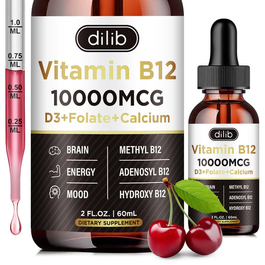 Frasco complejo vitamina b12 dilib gotas líquidas sabor cereza