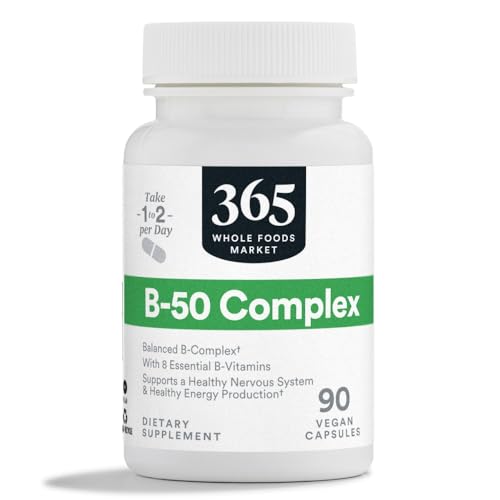Frasco Complejo Vitamina B50 365 Whole Foods Market 90 cápsulas