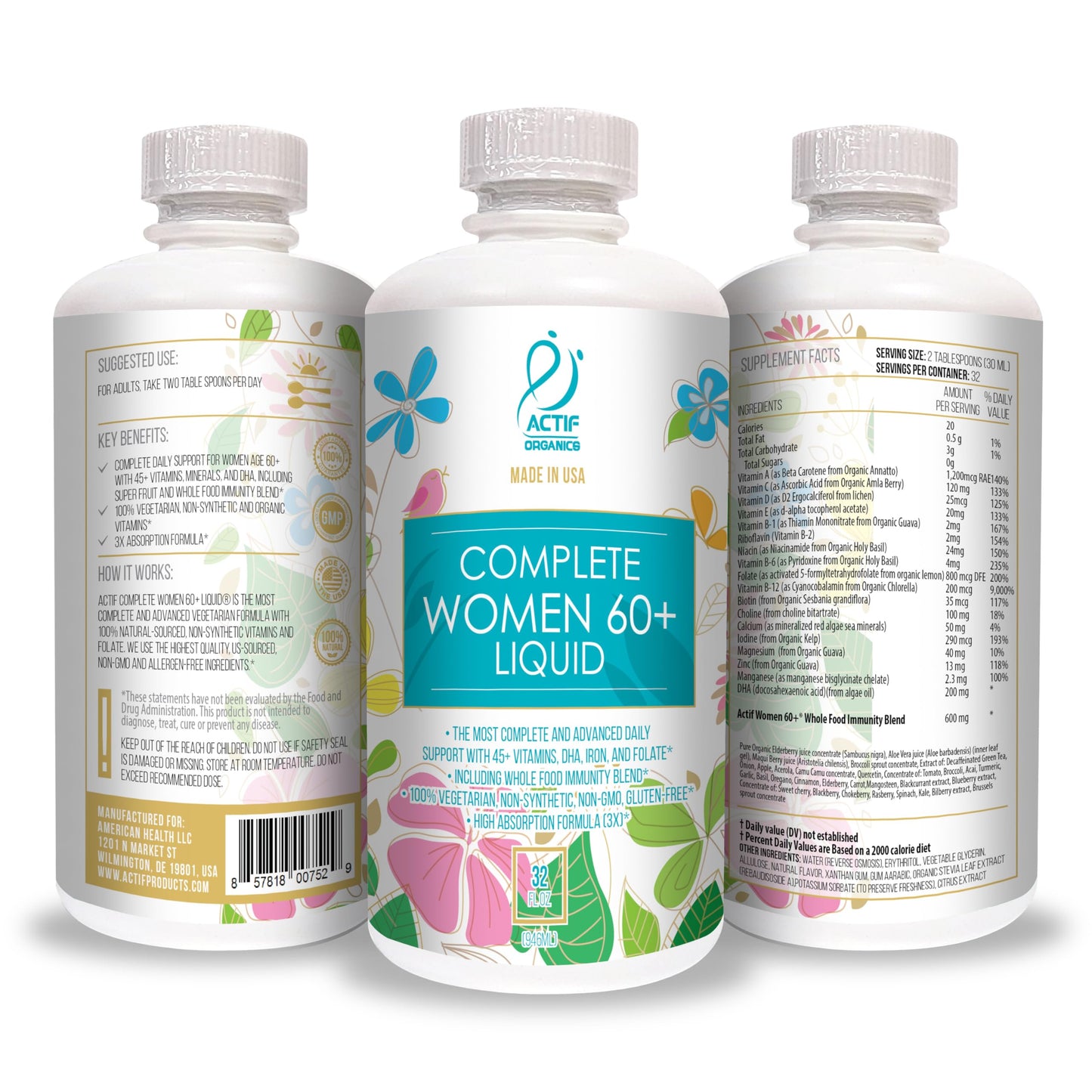 Vista completa del frasco multivitamínico ACTIF