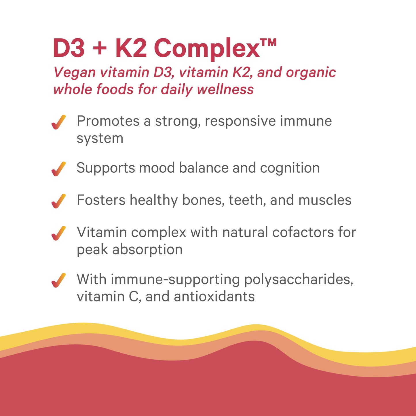 Frasco D3 K2 vegano PURE SYNERGY apoyo huesos e inmunidad