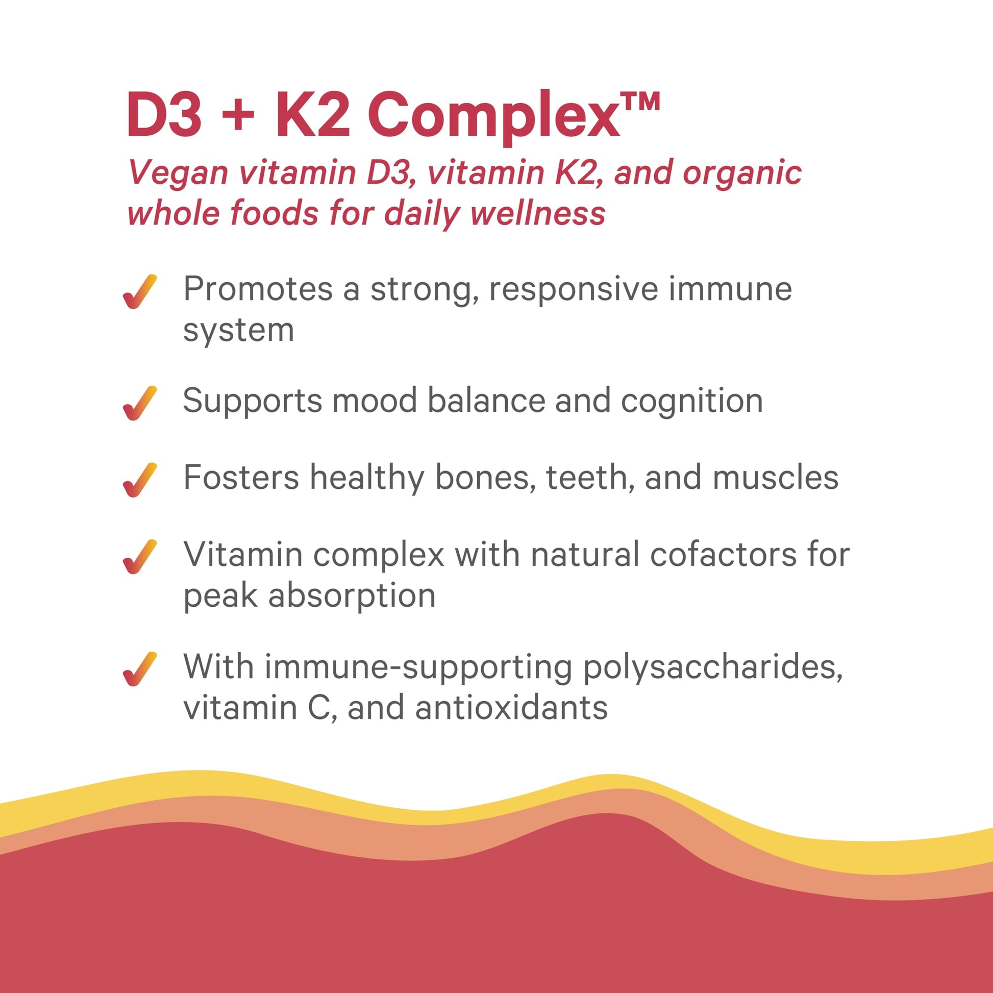 Frasco D3 K2 vegano PURE SYNERGY apoyo huesos e inmunidad