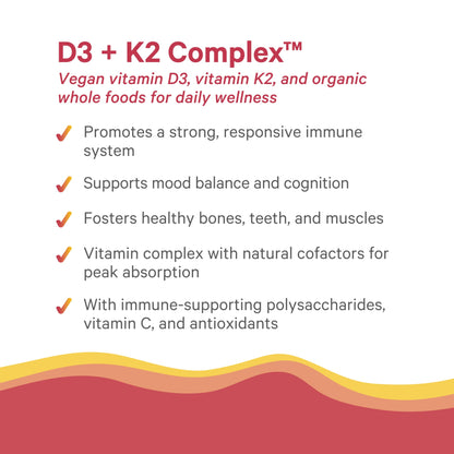Frasco D3 K2 vegano PURE SYNERGY apoyo huesos e inmunidad