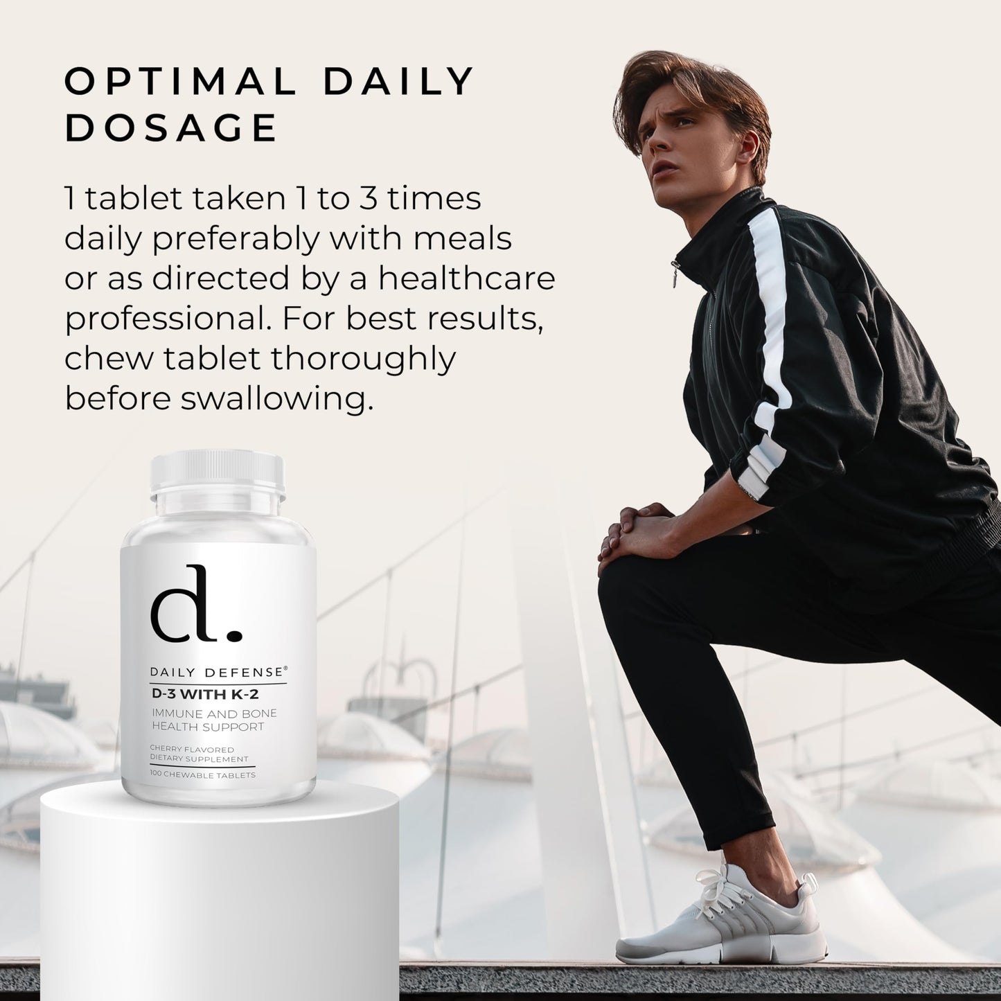 Frasco diario vitaminas d3 k2 daily defense