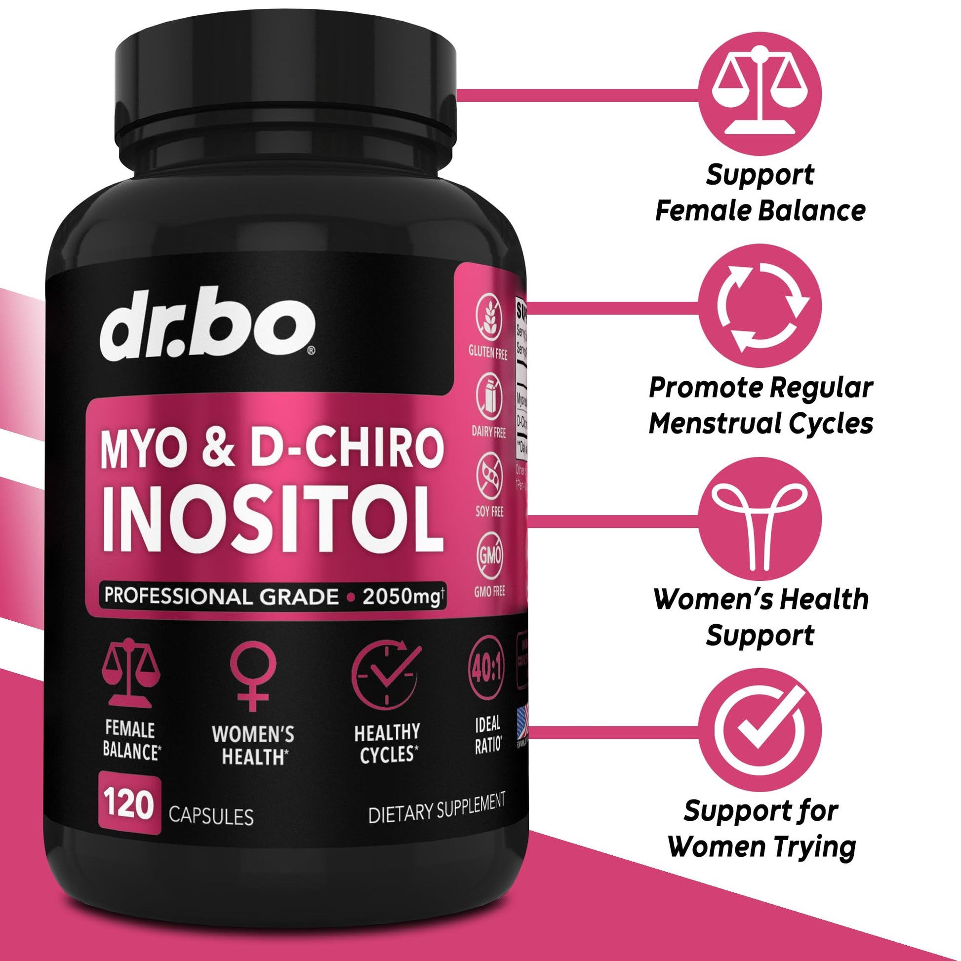 Frasco DR. BO suplemento equilibrio hormonal y diurético natural