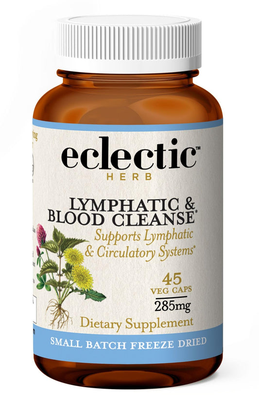 Frasco Eclectic Lymph & Blood Cleanse 45 cápsulas azul