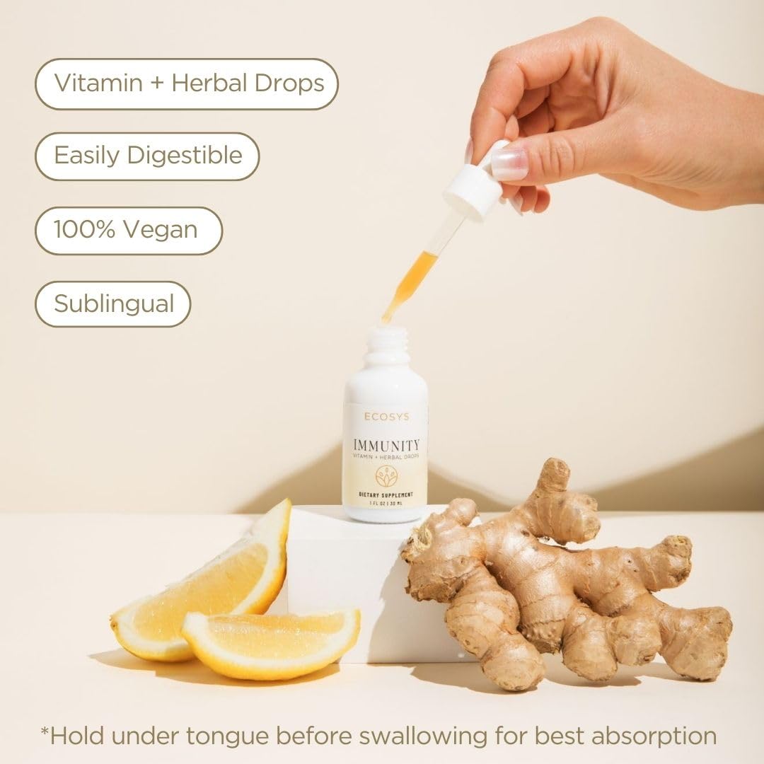 Frasco ECOSYS soporte inmunológico con vitaminas C D3 K2