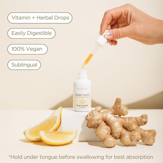Frasco ECOSYS soporte inmunológico con vitaminas C D3 K2