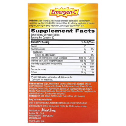 Frasco Emergen-C vitamina c masticable sabor naranja 40 tab