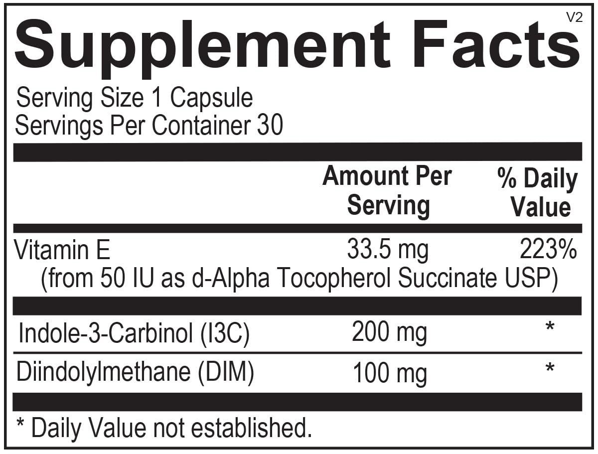 Frasco del suplemento Estro-DIM Orthomolecular