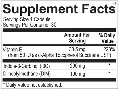 Frasco del suplemento Estro-DIM Orthomolecular