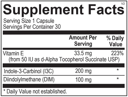 Frasco del suplemento Estro-DIM Orthomolecular