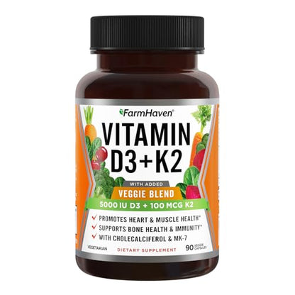 Frasco FarmHaven suplemento articular vitamina D3 K2