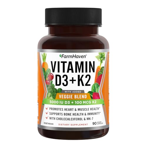 Frasco FarmHaven suplemento articular vitamina D3 K2