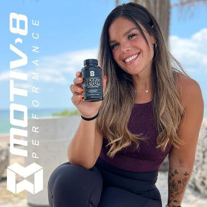 Frasco frontal gotas vitamina B-12 Motiv-8 sabor frambuesa