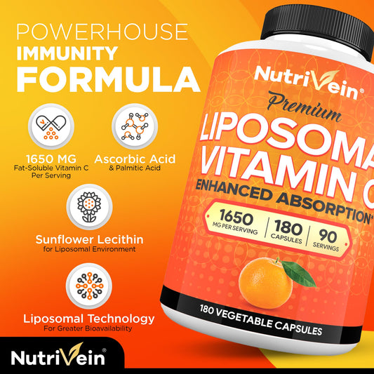 Frasco frontal Nutrivein vitamina c liposomal 1650mg