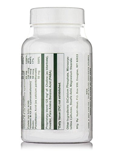 Frasco frontal vitaminas B-Complex NutriWest 90 tabletas