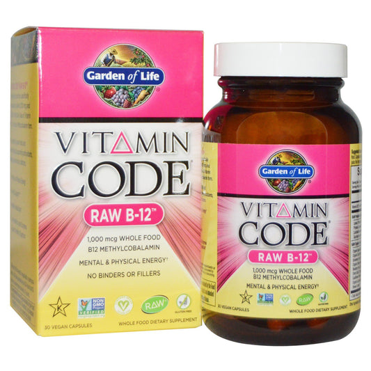 Frasco Garden of Life Vitamin Code vitamina B12 30 cápsulas