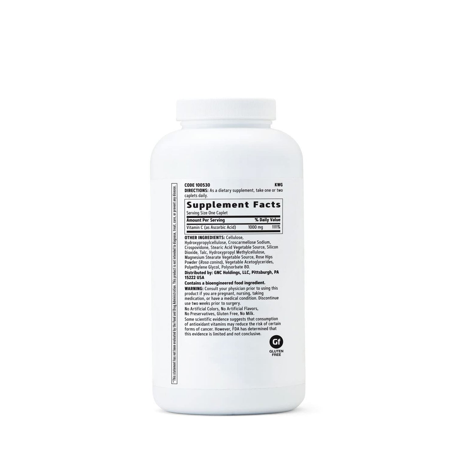 Frasco de GNC Vitamina C 1000 mg comprimidos