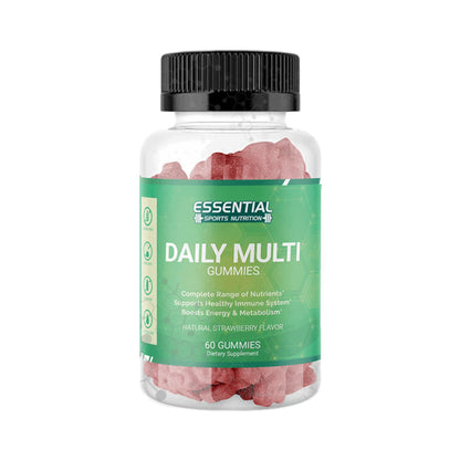 Frasco de gomas multivitamínicas esenciales 60 unidades.