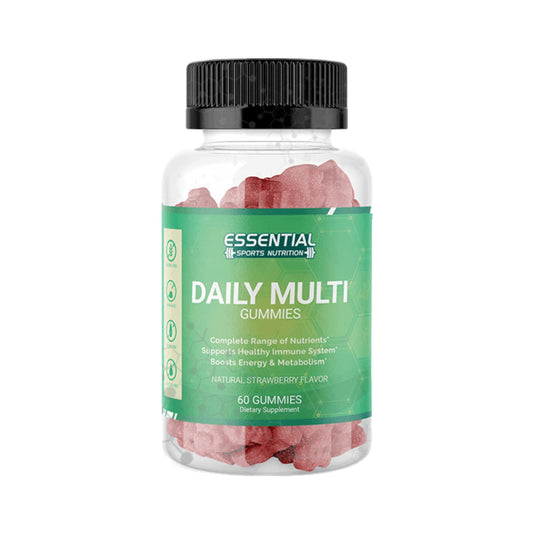 Frasco de gomas multivitamínicas esenciales 60 unidades.
