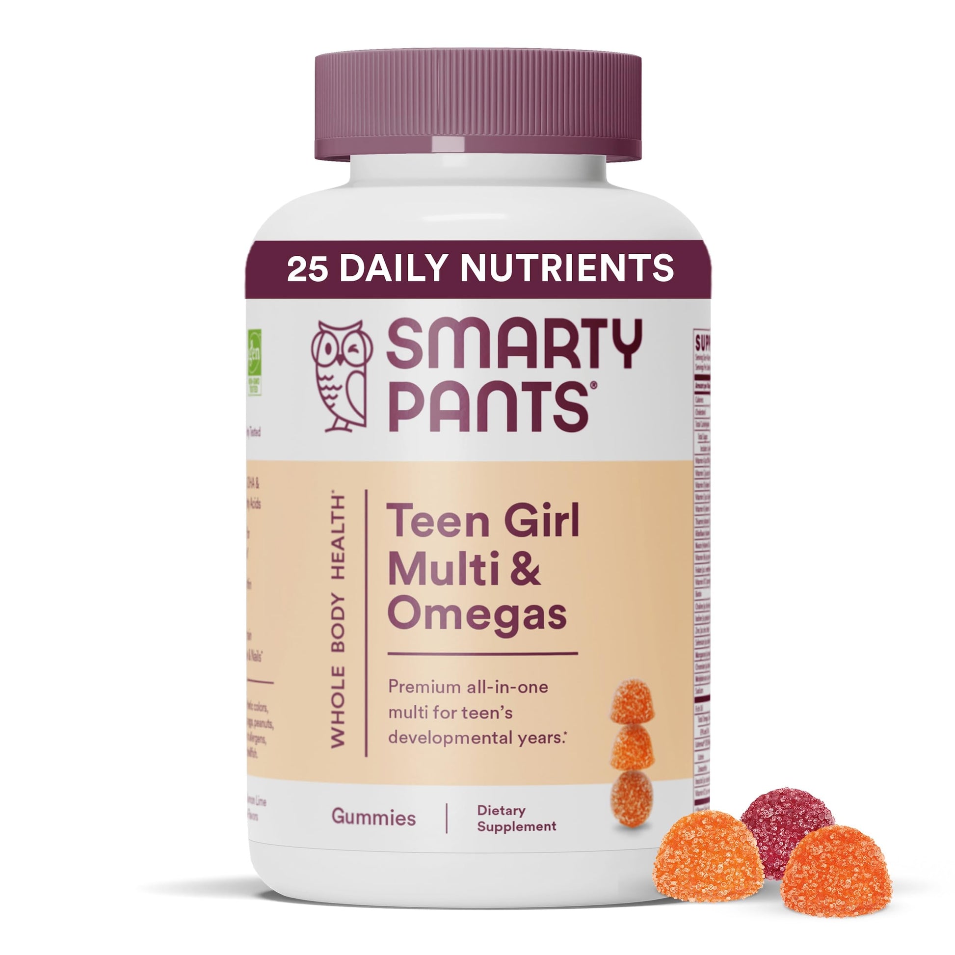 Frasco de gominolas multivitamínicas SmartyPants para adolescentes